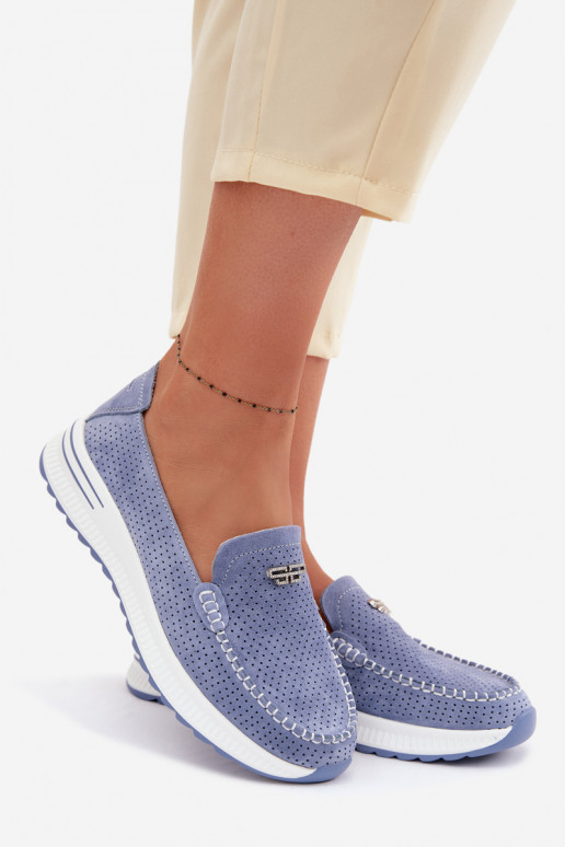 mocassini da donnaAbilitatoturalnego dalla pelle scamosciatau colore blu Demela