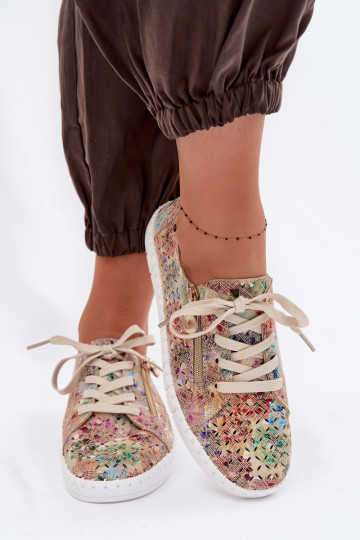 Scarpe da donna traforate in camoscio Kamelia in vari colori 2