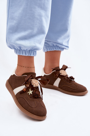 Scarpe sportive color cioccolato per donna con dettagli eleganti Lelora 2