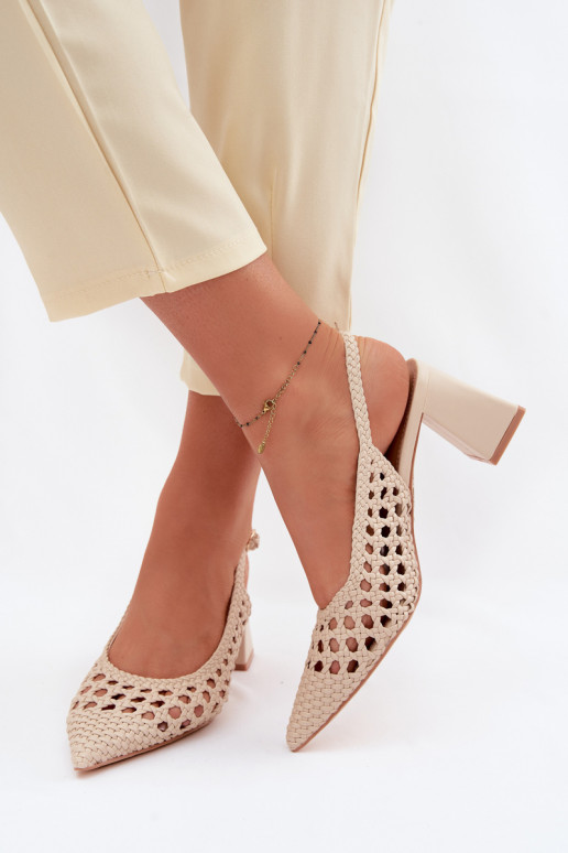 con scritti Sandali con tacco alto da donna beige Kedira