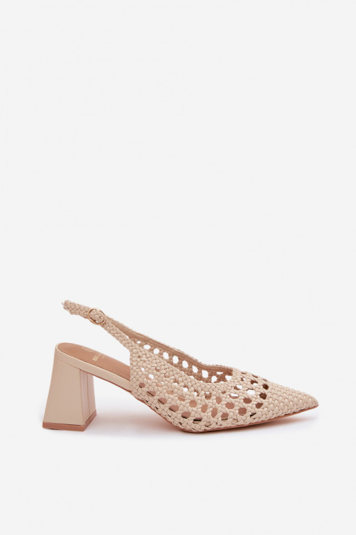 con scritti Sandali con tacco alto da donna beige Kedira