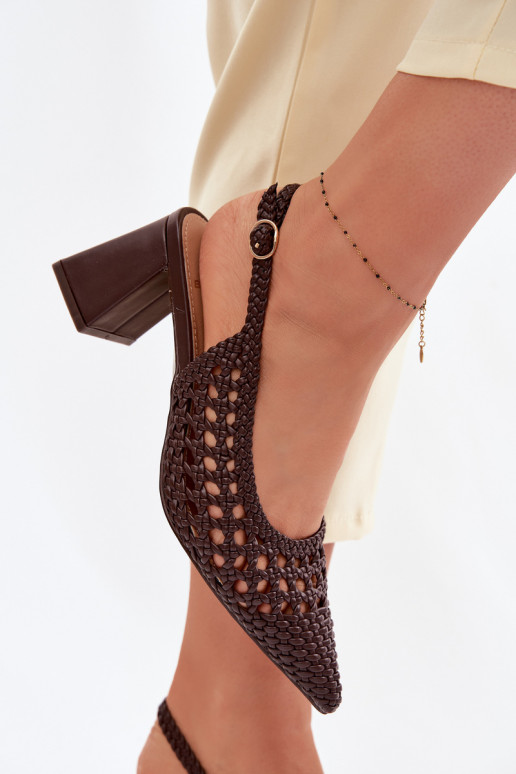 con scritti Sandali con tacco alto da donna CzekoladoAe Kedira