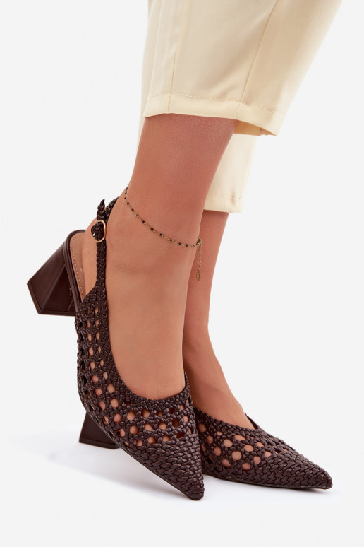 con scritti Sandali con tacco alto da donna CzekoladoAe Kedira