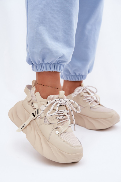 Pelle Scarpe modello sneakers Femminile GOE TT2N4012 beige