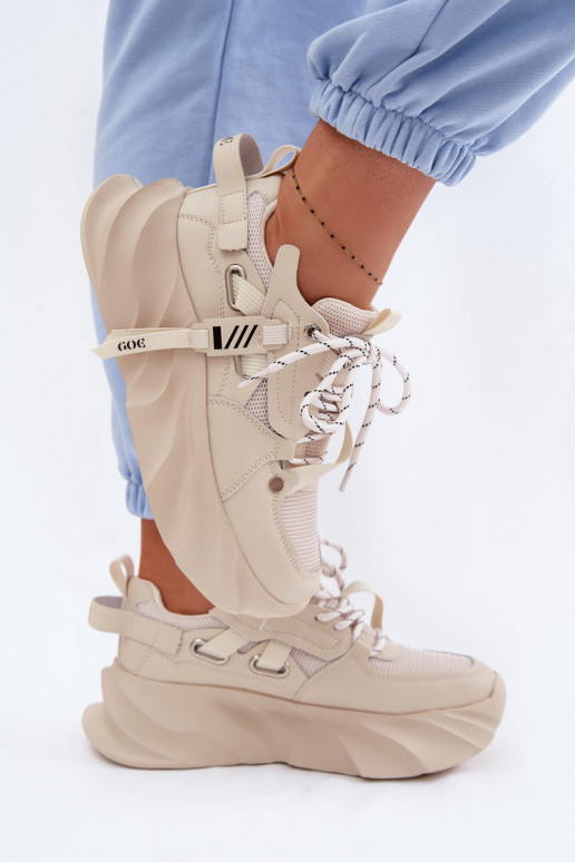 Pelle Scarpe modello sneakers Femminile GOE TT2N4012 beige