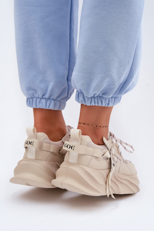 Pelle Scarpe modello sneakers Femminile GOE TT2N4012 beige