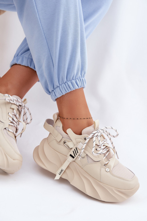 Pelle Scarpe modello sneakers Femminile GOE TT2N4012 beige