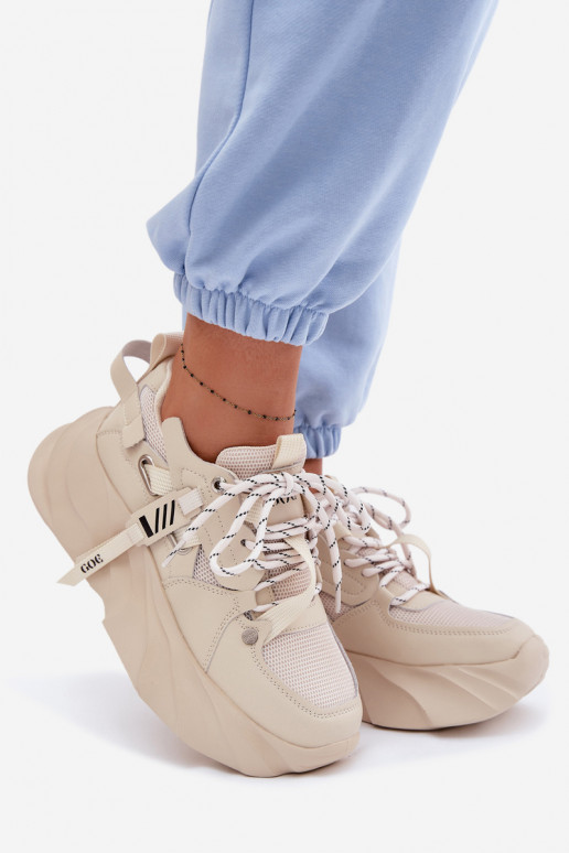 Pelle Scarpe modello sneakers Femminile GOE TT2N4012 beige