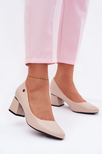 Scarpe con tacco color sabbia Vinceza 62292 2