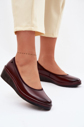 Scarpe in pelle color bordeaux con platform per donna Vinceza 39987 2