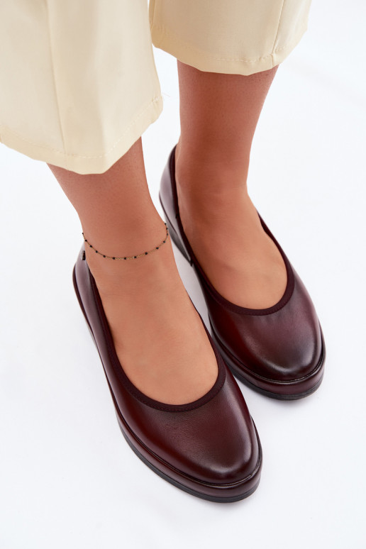 Pelle scarpe Femminile con una piattaforma Vinceza 39987 Borgogna