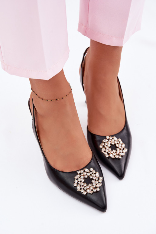 Sandali col tacco alto Con gioielli Vinceza 62277 colore nero