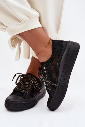 Scarpe per il tempo libero con pizzo con una piattaforma Lee Cooper LCIN-26-44-4479 colore nero 2