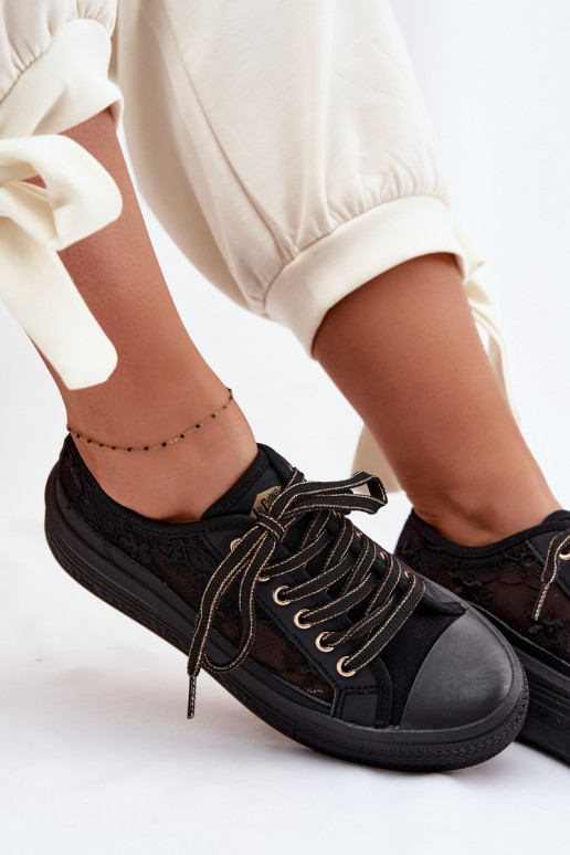 Scarpe per il tempo libero con pizzo con una piattaforma Lee Cooper LCIN-26-44-4479 colore nero