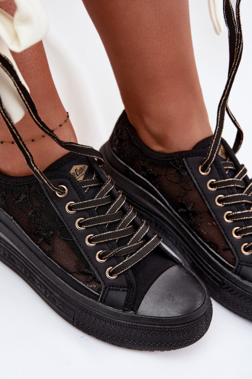 Scarpe per il tempo libero con pizzo con una piattaforma Lee Cooper LCIN-26-44-4479 colore nero