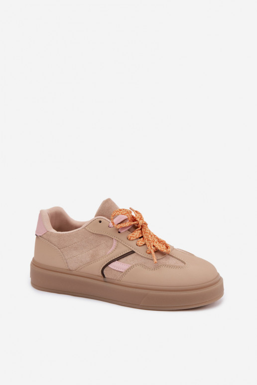 Scarpe modello sneakers FemminilePodAójnymi SznuróAkami colore marrone Relisa