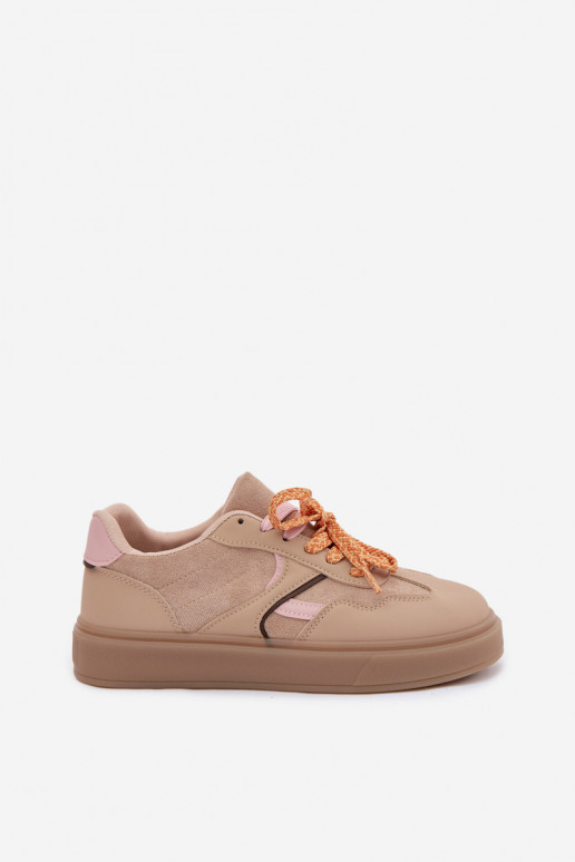 Scarpe modello sneakers FemminilePodAójnymi SznuróAkami colore marrone Relisa