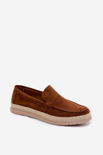 Mocassini da uomo espadrillas marroni Rexton