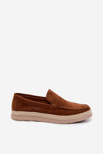 Mocassini da uomo espadrillas marroni Rexton 2