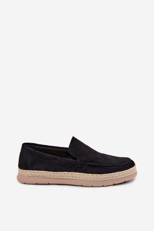 Mocassini espadrillas per uomo colore nero Rexton