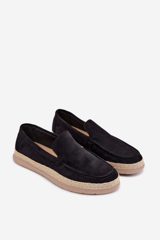 Mocassini espadrillas per uomo colore nero Rexton