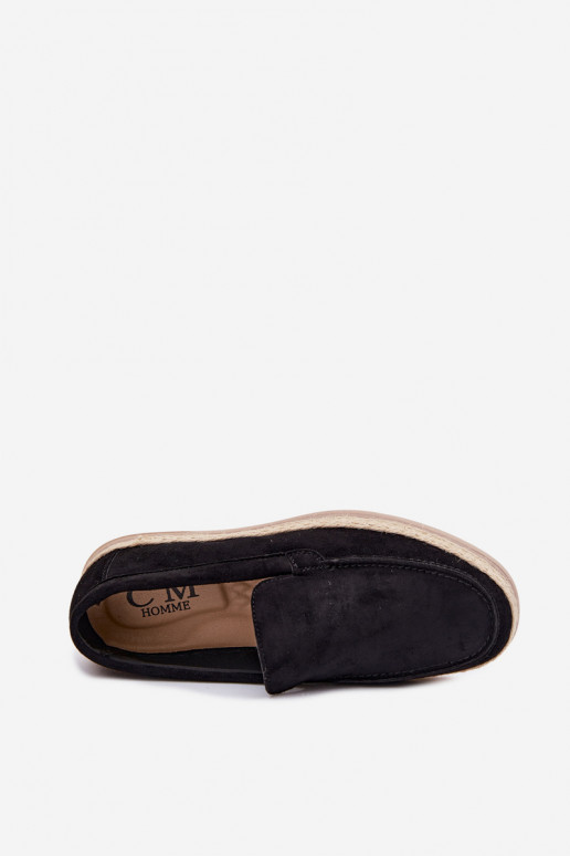 Mocassini espadrillas per uomo colore nero Rexton