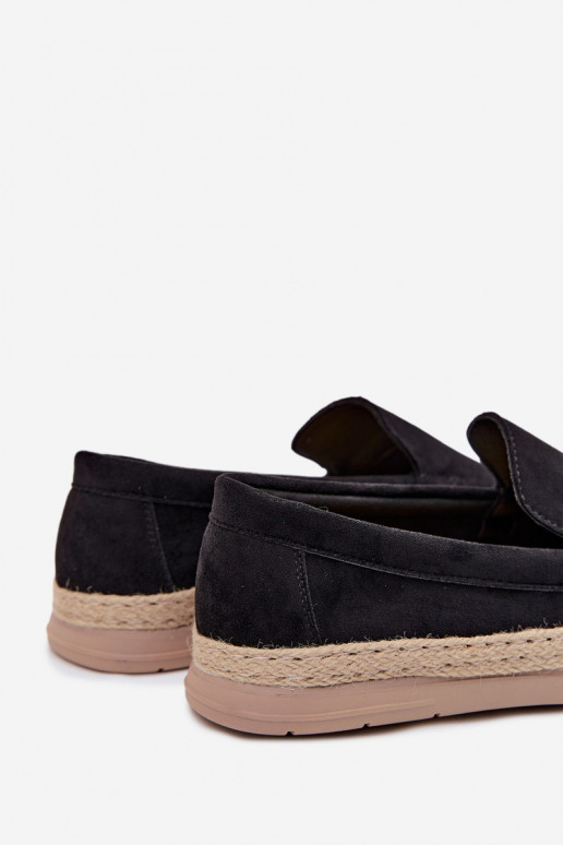 Mocassini espadrillas per uomo colore nero Rexton