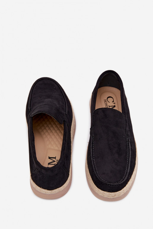 Mocassini espadrillas per uomo colore nero Rexton
