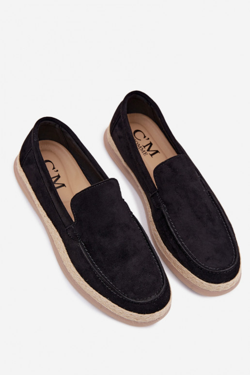 Mocassini espadrillas per uomo colore nero Rexton
