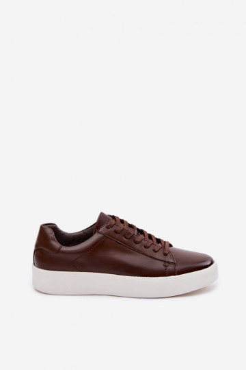 Scarpe sportive da uomo in pelle sintetica marroni scuri Velton 2
