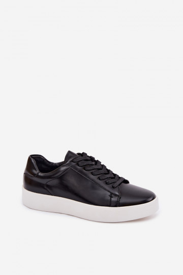 Scarpe sportive da uomo in pelle sintetica nere Velton