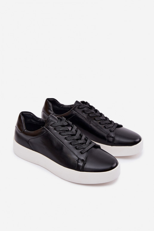 Scarpe modello sneakers per uomo in ecopelle colore nero Velton