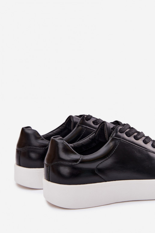 Scarpe modello sneakers per uomo in ecopelle colore nero Velton