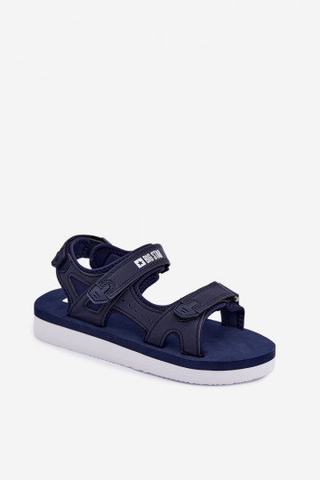 Femminile Stile sportivo sandali con una piattaforma Big Star LL274792 blu scuro