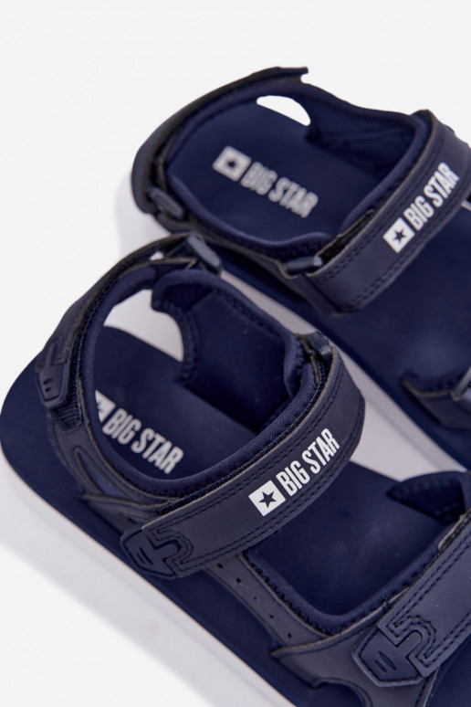 Femminile Stile sportivo sandali con una piattaforma Big Star LL274792 blu scuro