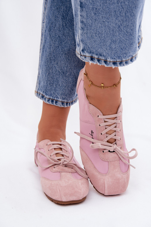 dalla pelle scamosciata Scarpe modello sneakers Donne basse Big Star TT274600 colore rosa