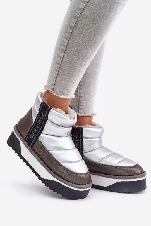 Basso Stivali da neve Su una suola spessa D.Franklin DFSH371010 color argento