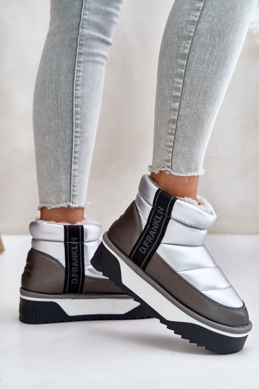 Basso Stivali da neve Su una suola spessa D.Franklin DFSH371010 color argento