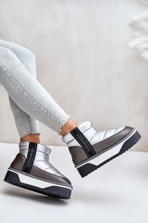 Basso Stivali da neve Su una suola spessa D.Franklin DFSH371010 color argento