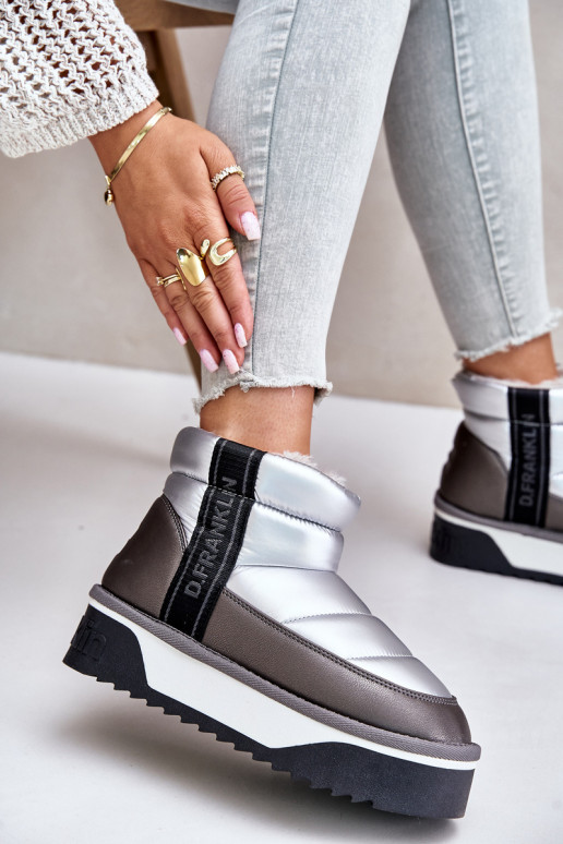 Basso Stivali da neve Su una suola spessa D.Franklin DFSH371010 color argento