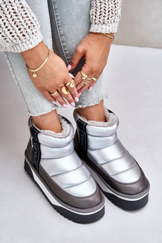 Basso Stivali da neve Su una suola spessa D.Franklin DFSH371010 color argento