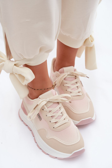 Scarpe modello sneakers Femminile con una piattaforma beige Lelmira 2