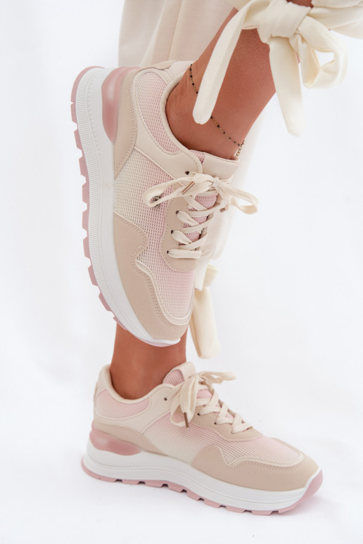 Scarpe modello sneakers Femminile con una piattaforma beige Lelmira