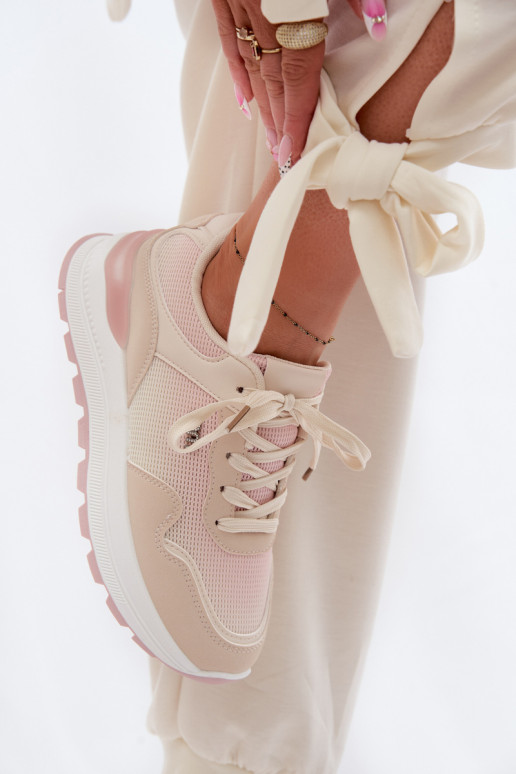 Scarpe modello sneakers Femminile con una piattaforma beige Lelmira