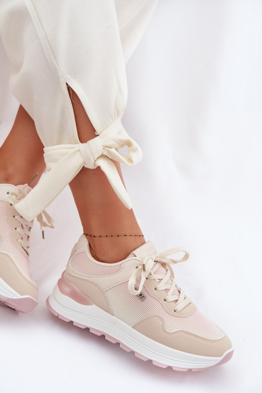Scarpe modello sneakers Femminile con una piattaforma beige Lelmira