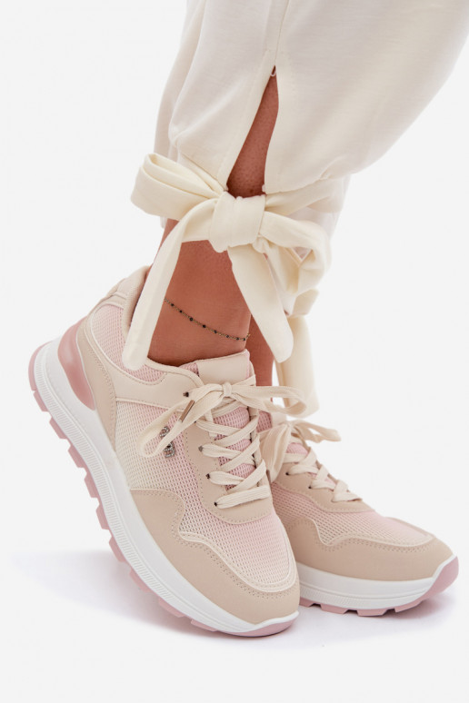 Scarpe modello sneakers Femminile con una piattaforma beige Lelmira