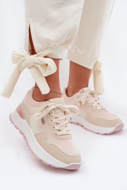 Scarpe modello sneakers Femminile con una piattaforma beige Lelmira
