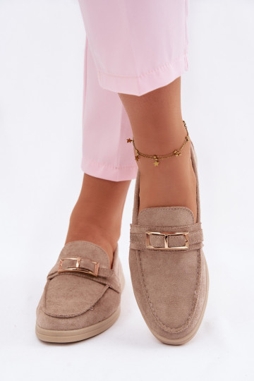 mocassini da donna con fibbie beige Belinae