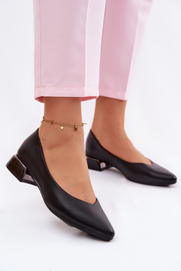 Ballerine con tacco basso Vinceza 62280 nere 2