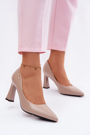 Scarpe eleganti con tacco Vinceza 62276 color sabbia